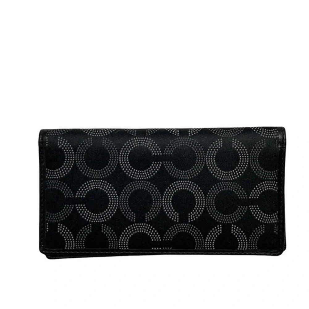 Coach op signatures c black checkbook slipcover